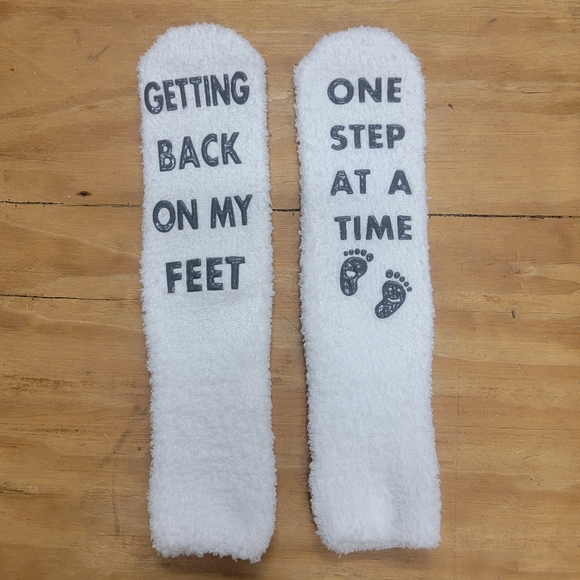 Recovery Gift - Fuzzy Socks - Getting Back on My Feet - Picture 1 of 3